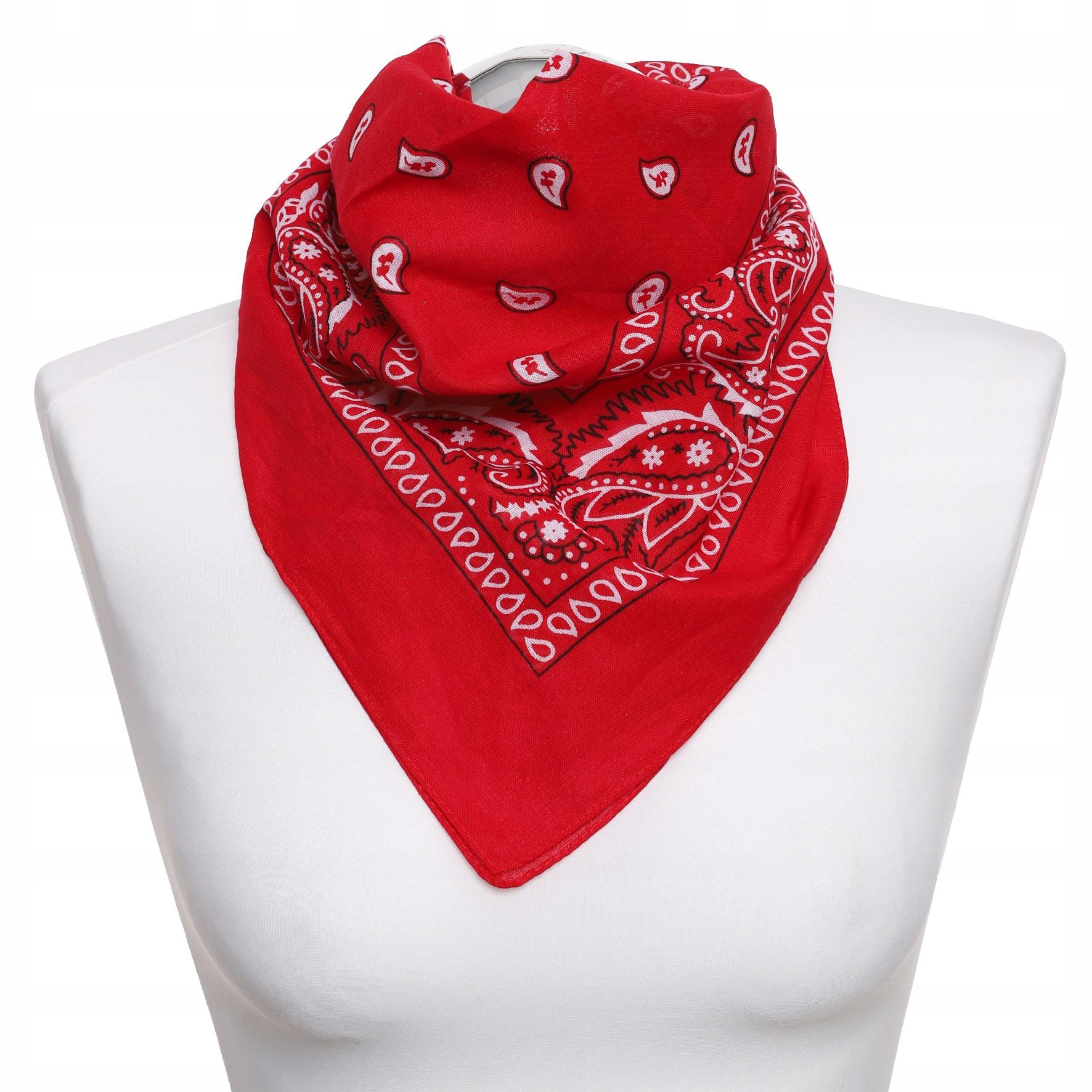 Bandana Chusta Damska Bawełniana Czerwona Wielofunkcyjna Modna MORAJ