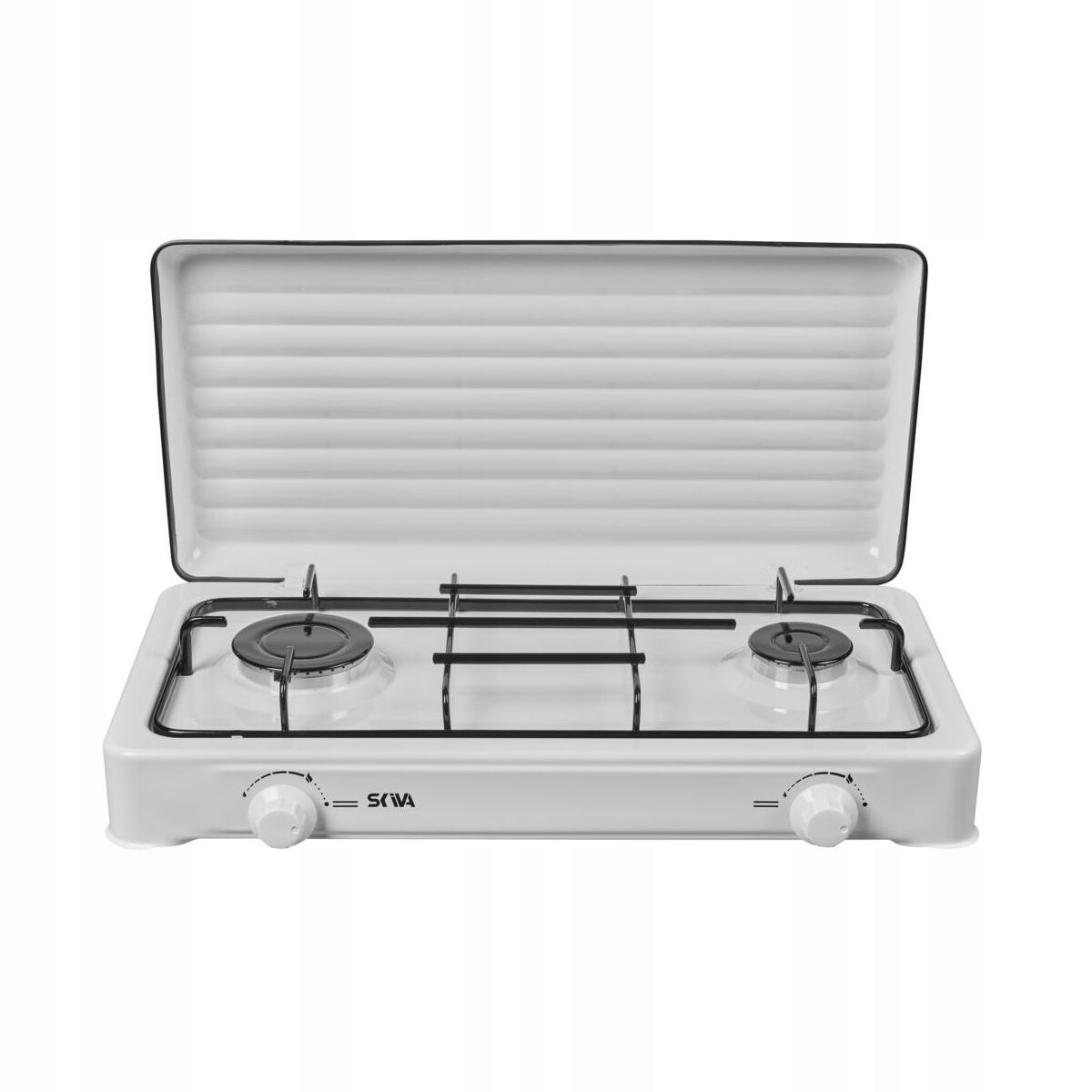 Plynový vařič 2 hořáky bílý propan butan