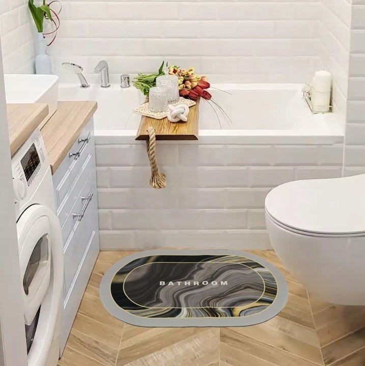 MATA ŁAZIENKOWA SZYBKOSCHNĄCA CHŁONNA DYWANIK ANTYPOŚLIZGOWY 60X90 Grubość 5 mm