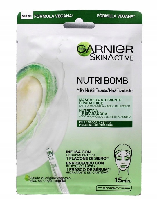 Garnier Nutri Bomb Textilní Maska Mandle Kyselina Hyaluronová 28 G
