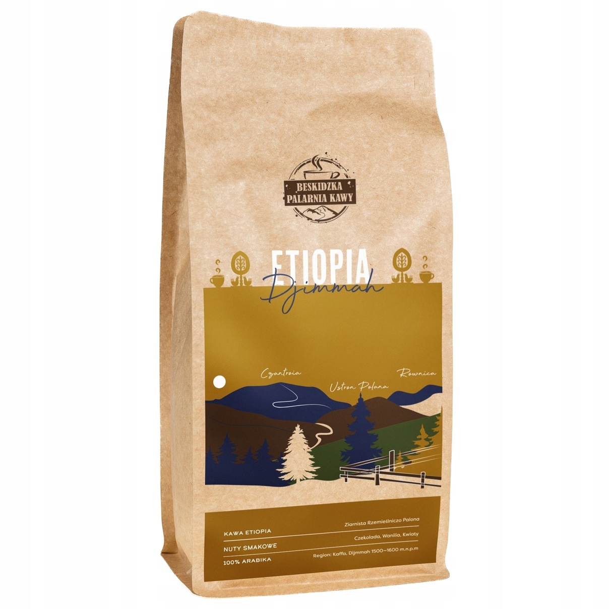 Levně Čerstvě Pražená Mletá Káva Etiopie Djimmah 1KG 100% Arabica Speciality