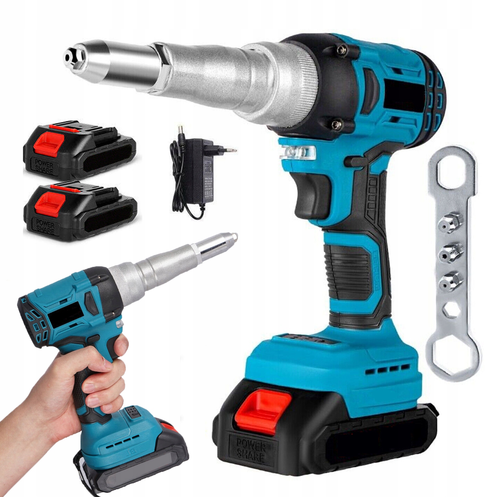 Elektrická Nýtovací Pistole S Automatickým Nýtovačem Z 2×AKU