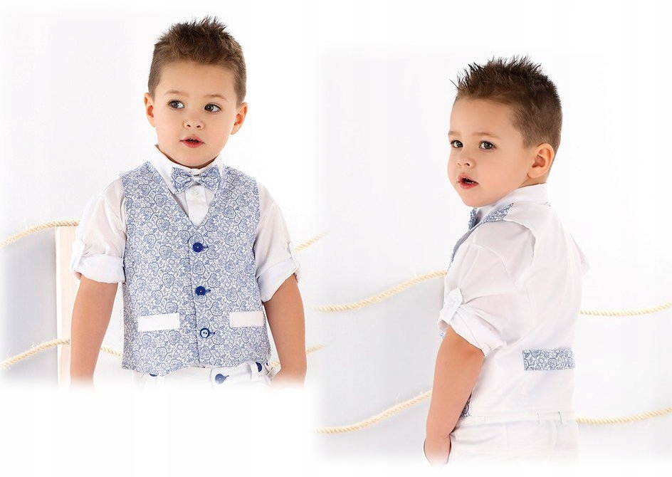 GARNITUR komplet MARYNARKA SPODNIE chrzest r.74 A23B Rozmiar (new) 74 (69 - 74 cm)