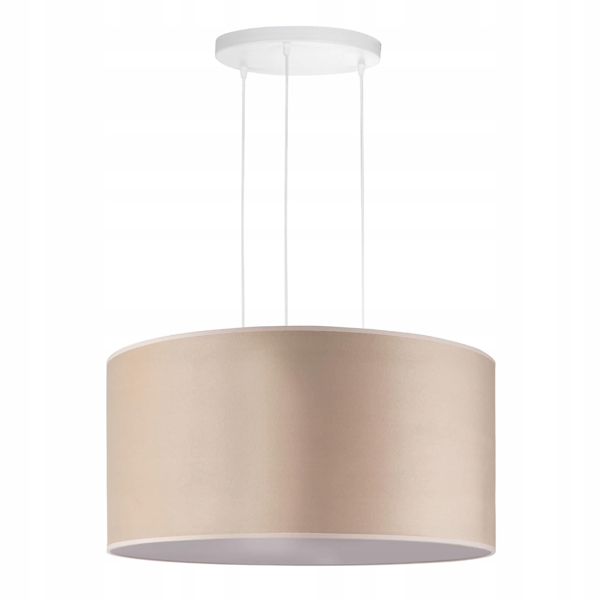 Lampa wisząca biała Duża Industrialna Loft Abażur XL 60cm Welur beżowy