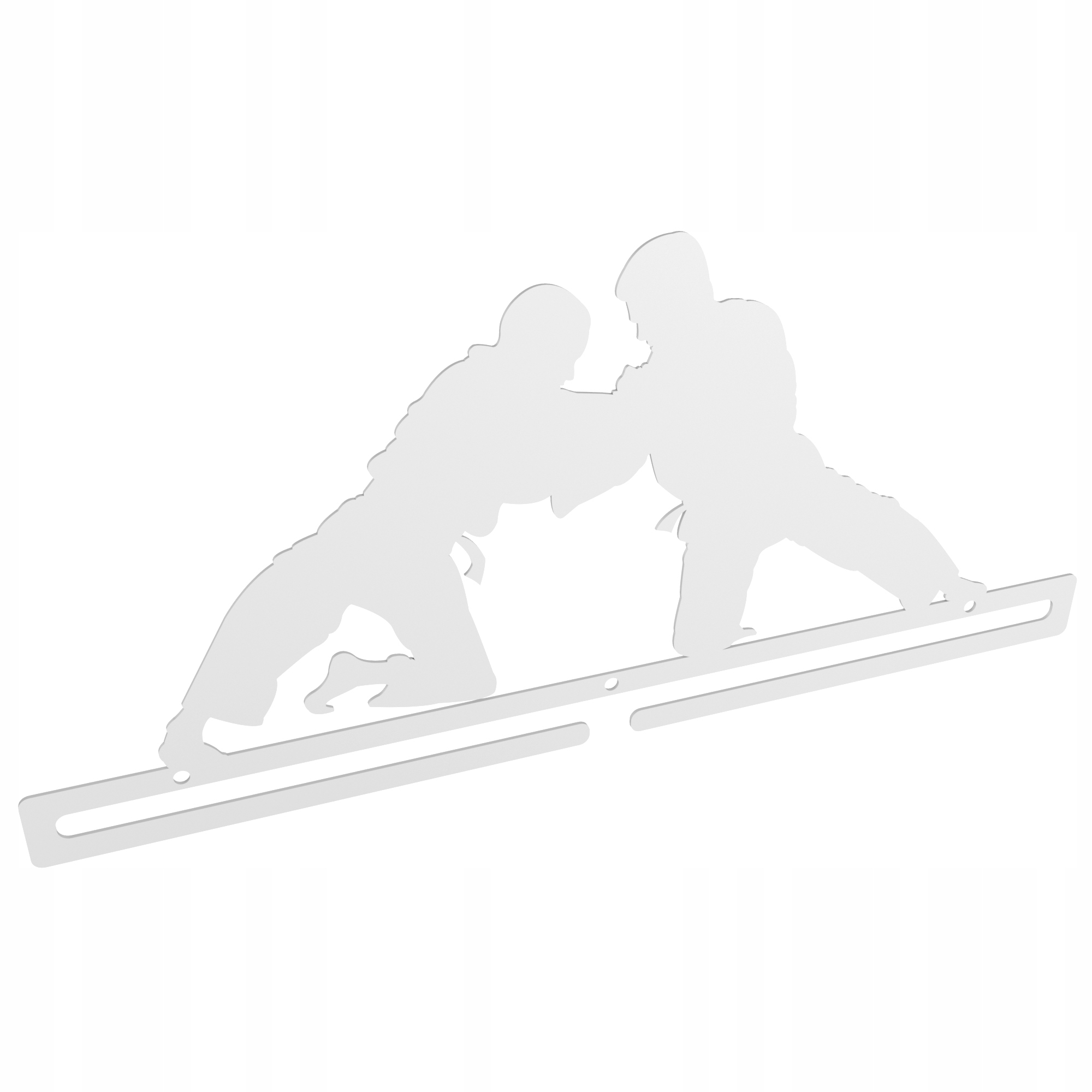 Pevný kovový věšák na medaile pro děti Judo Ju-jitsu Zásoby bílý