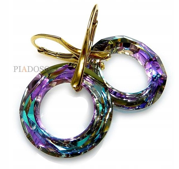 Krystaly Náušnice Vitrail Ring Zlaté Stříbro