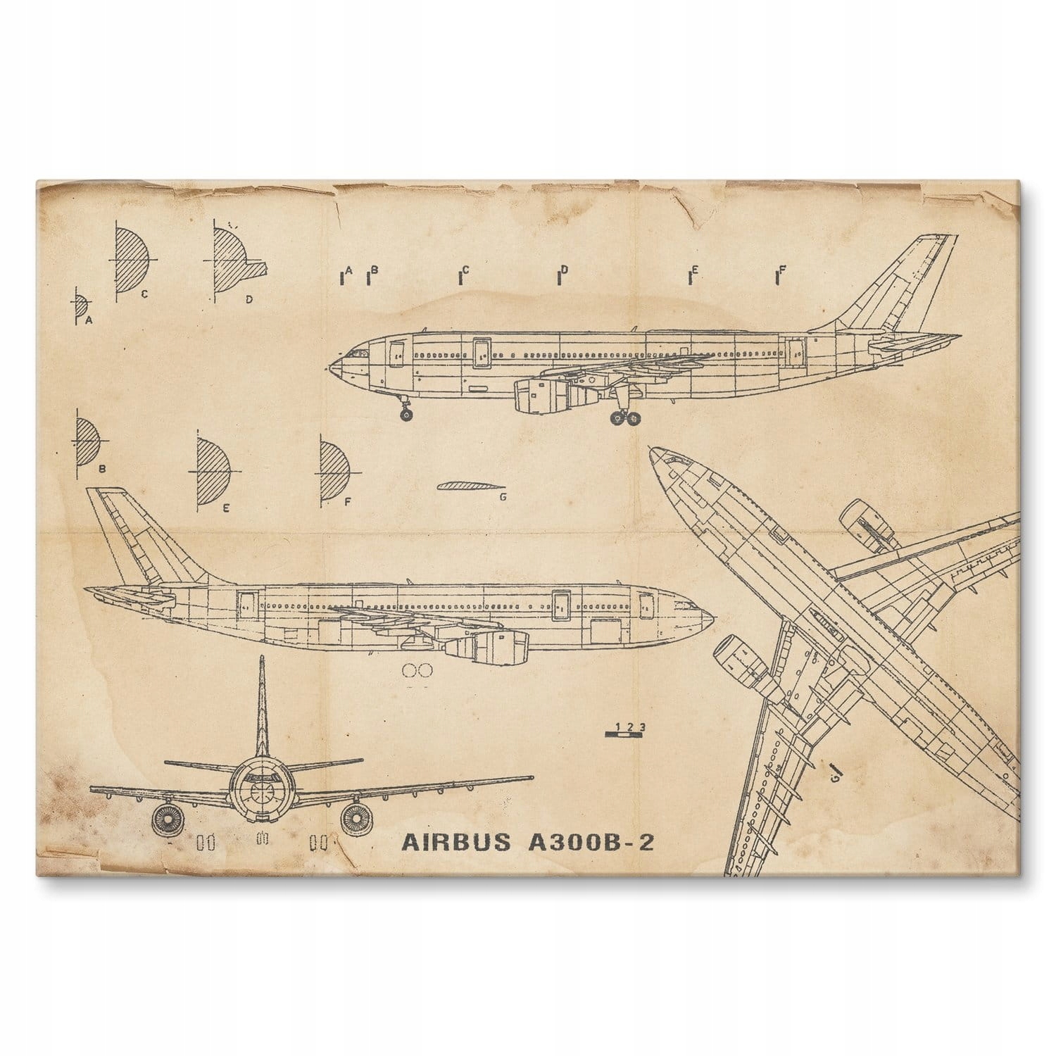 

Blacha Metal Ozdoba Grafika Samolot Airbus A300