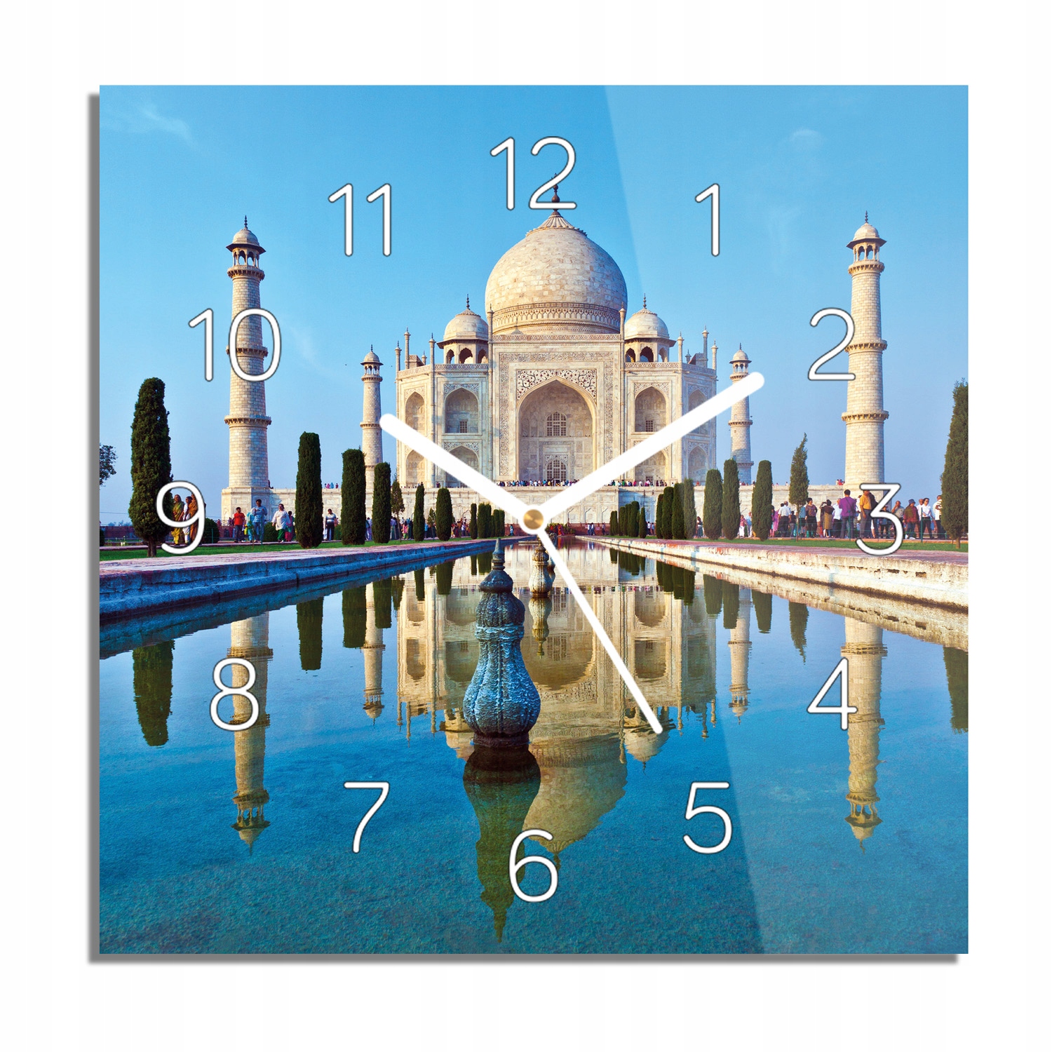 Taj Mahal Indie hodiny na skle do jídelny 30x30