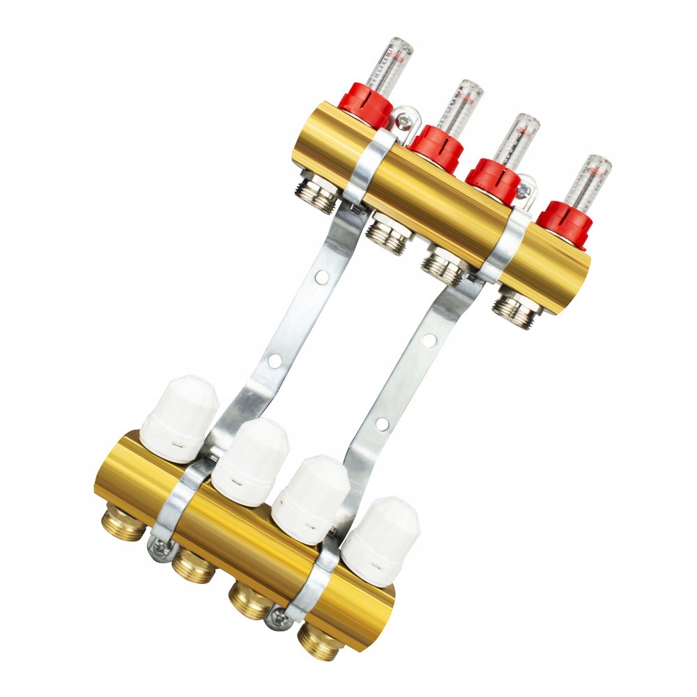 Podlahový kolektor 4 sekce Mosazné obvody