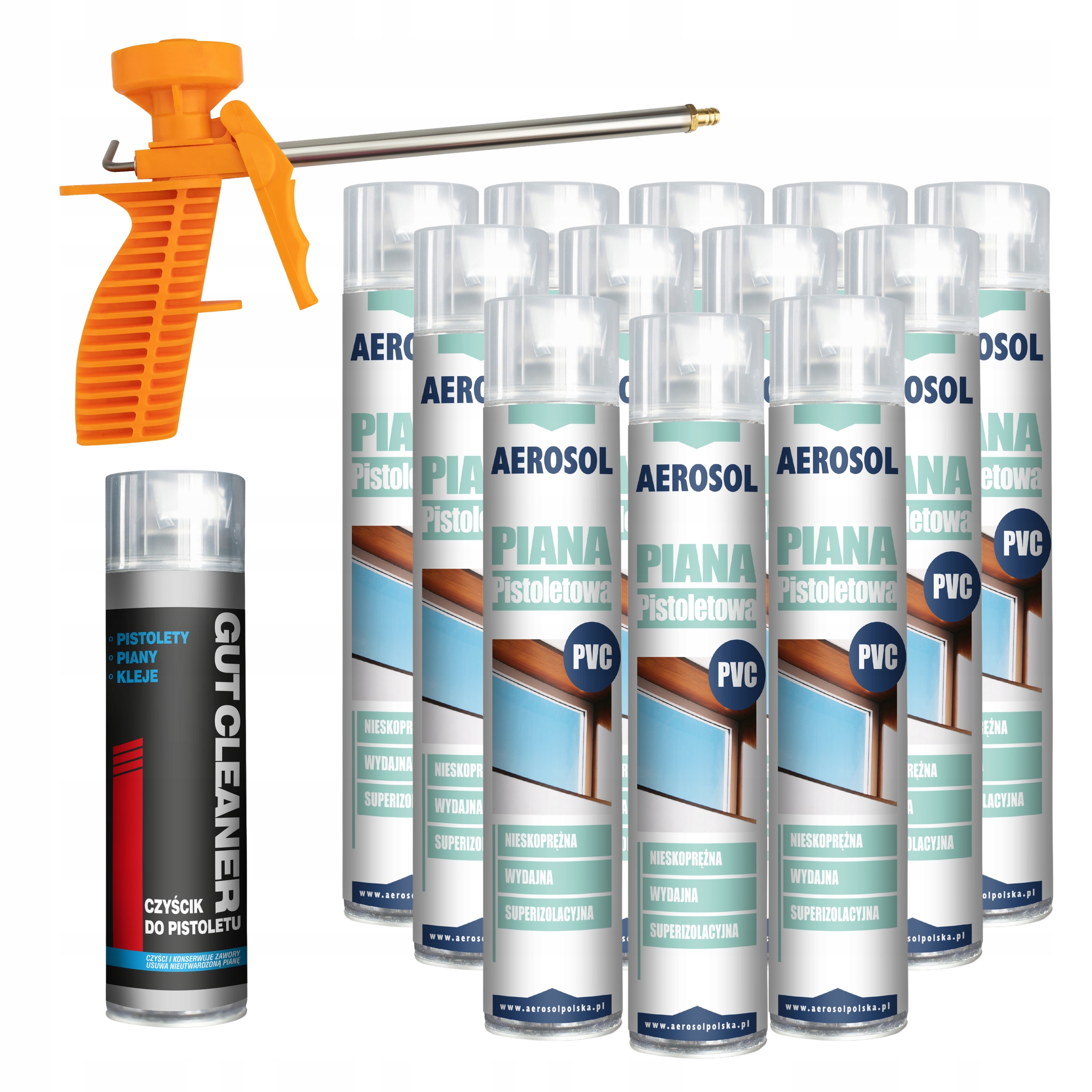 Sada Pistolová Pěna Montážní Nízkotlaká Pěna+čistič+pistole