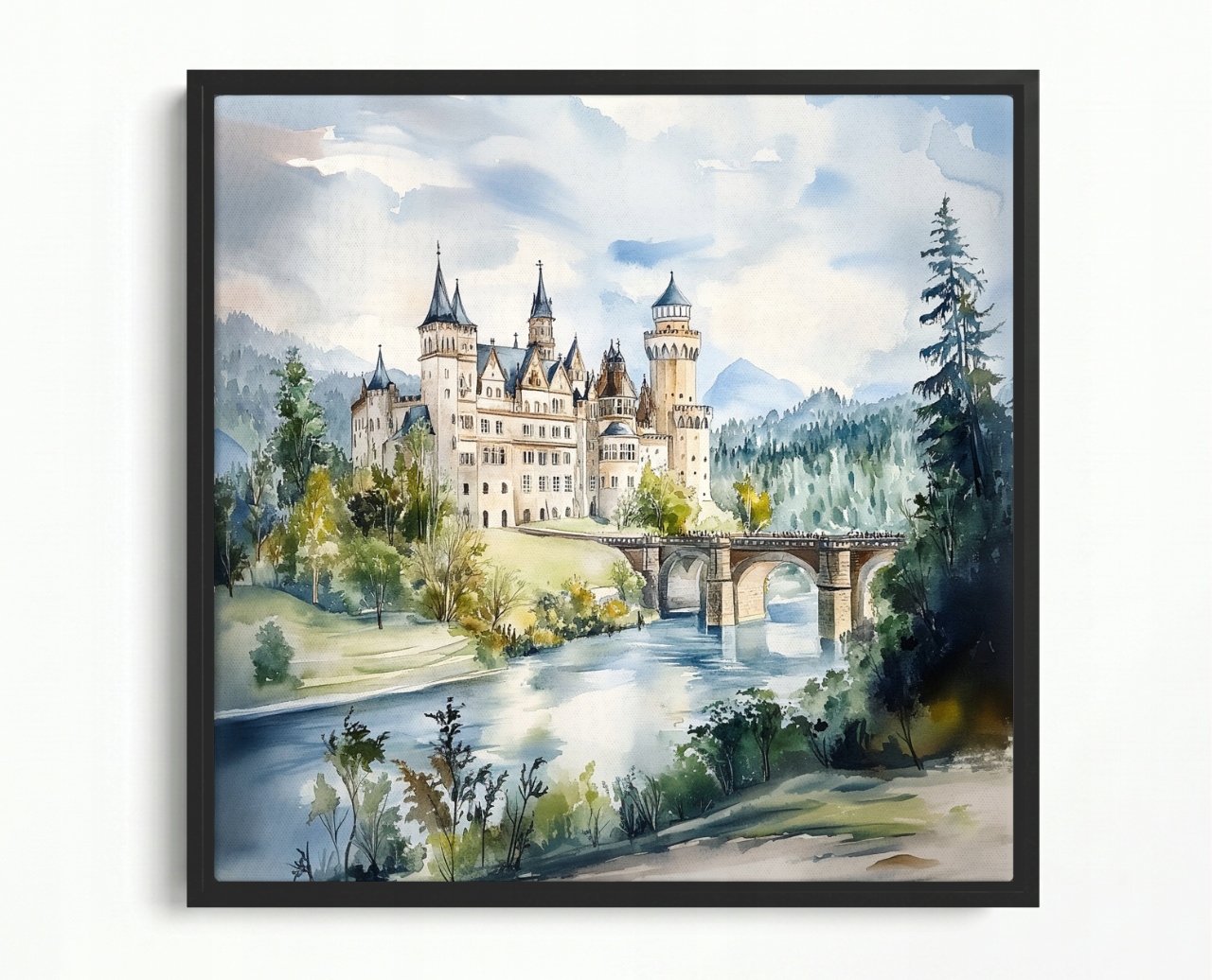Obraz Rama American Box Krajina Německo Bavorsko Zámek Neuschwanstein 60x60