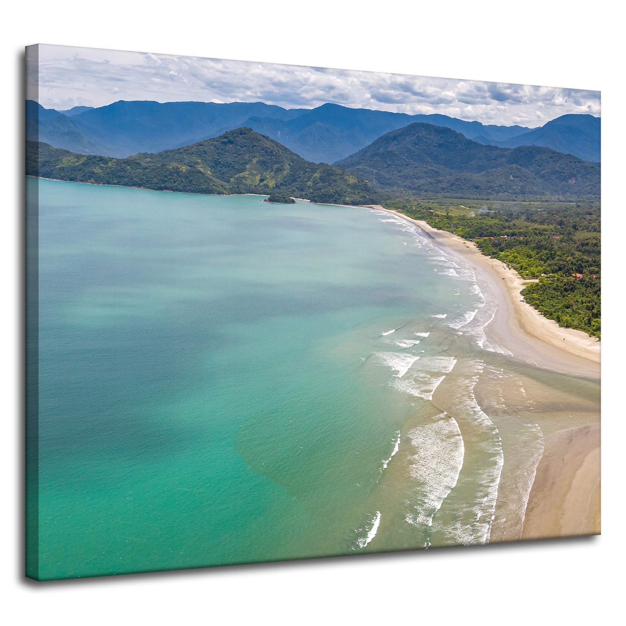 Obraz na plátně Voda Břeh Vlny Hory Příroda 100x80 cm Ideální jako dárek