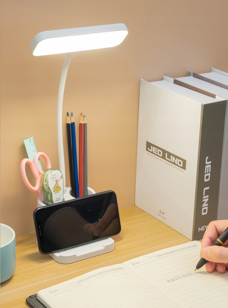 Lampka biurkowa szkolna do biura LED USB organizer Rodzaj gwintu zintegrowane źródło LED