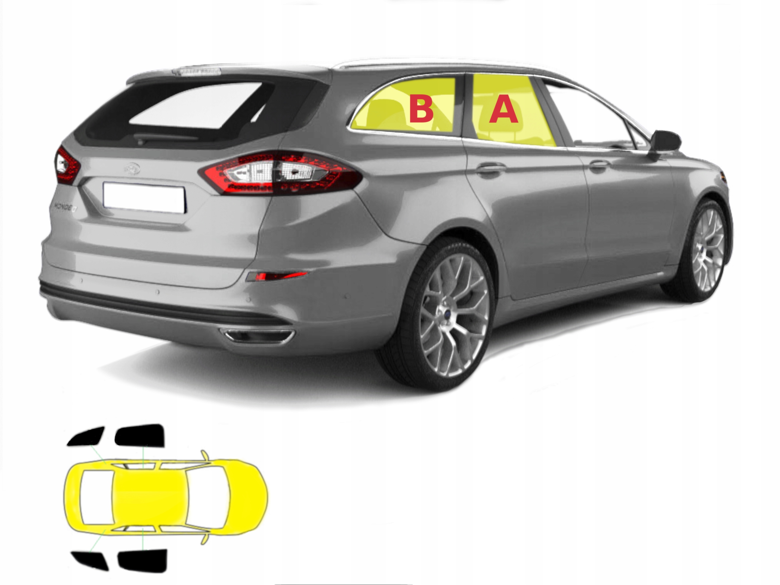 Špeciálne závesy Ford Mondeo MK5 kombi 4 kusov