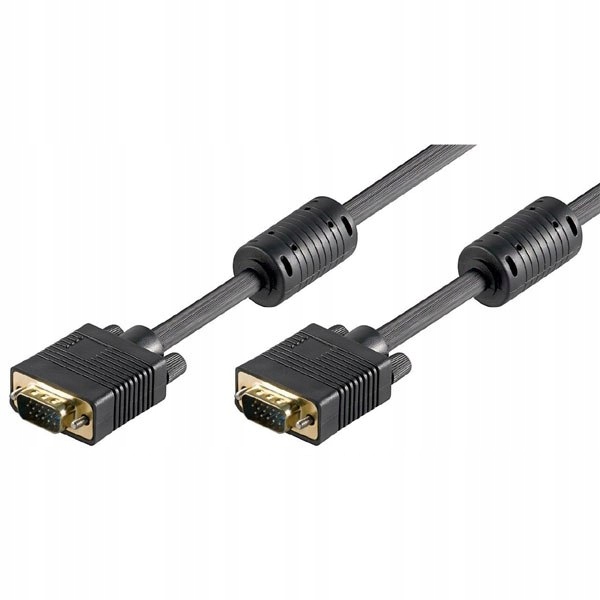 Kabel Vga (D-sub) M Vga (D-sub) M, 2m, pozłacane złącza, czarny