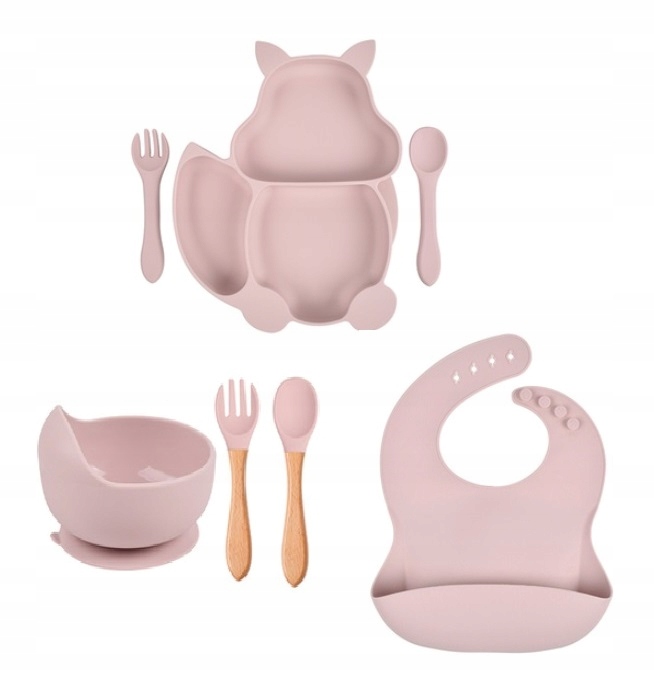 

Pierwsze Naczynia Komplet Sztućce Silikonowe