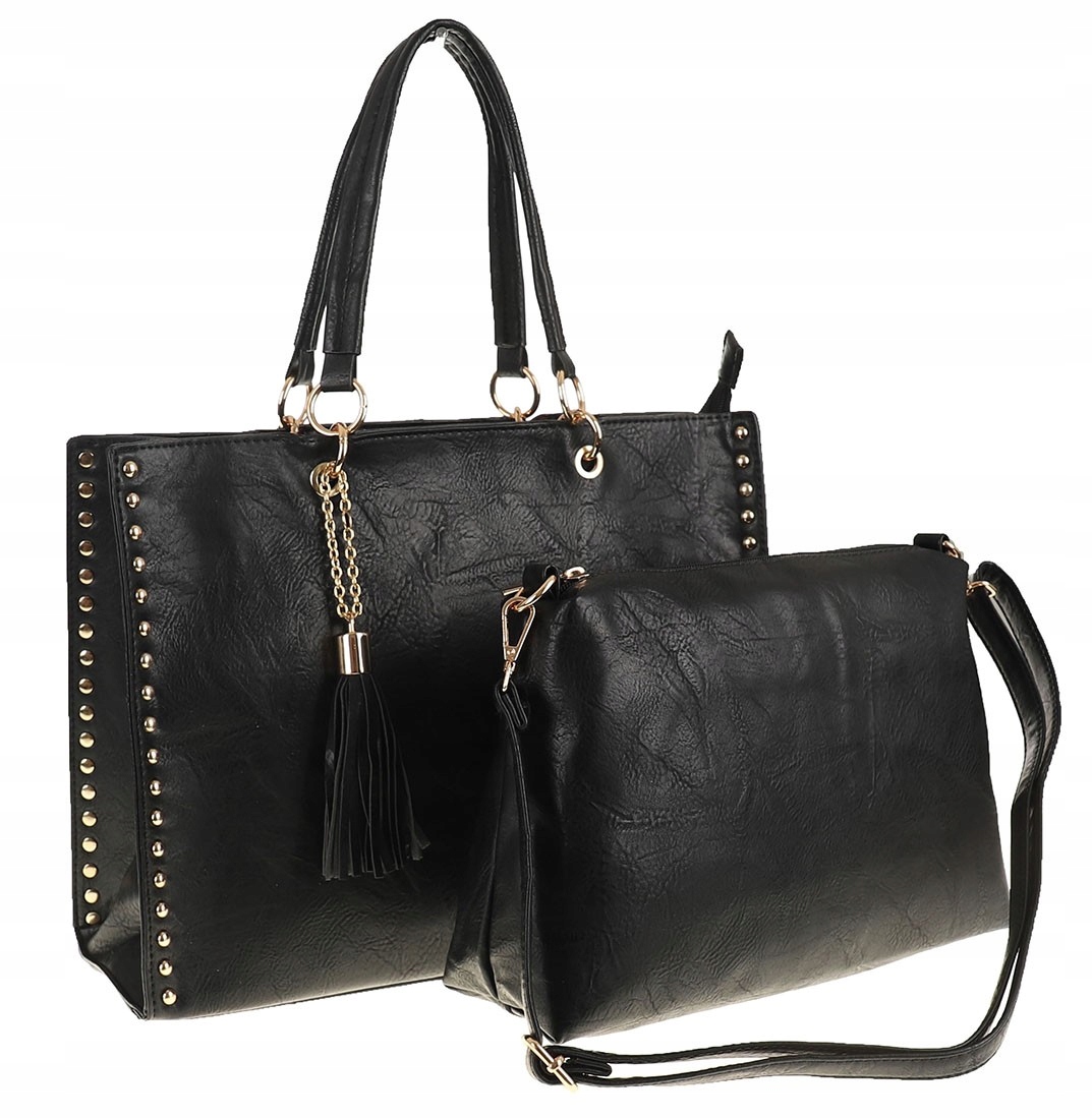 Torebka damska teczka A4 pojemna listonoszka 2w1 duża modna PB92521 Czarna