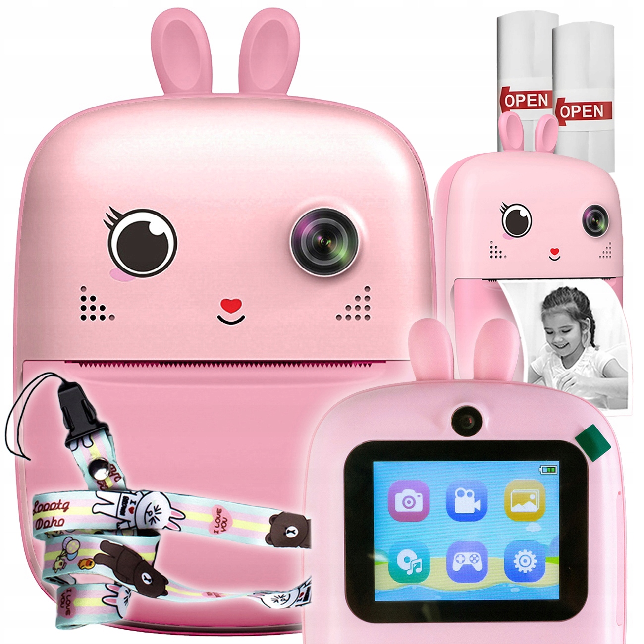 Mini Drukarka Drukuś Z Aparatem 48Mpx Kamerą Do Zdjęć Z Telefonu Dla Dzieci