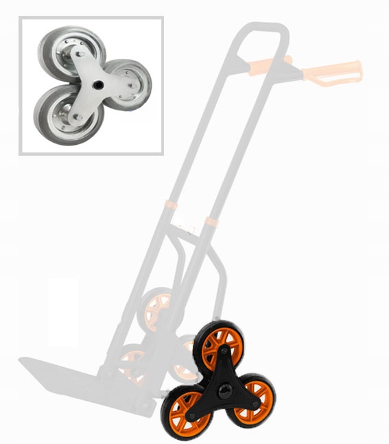 Kolečko 3 x 200 mm pro schodišťový vozík, pojízdná sada kol, Nosnost 200 kg