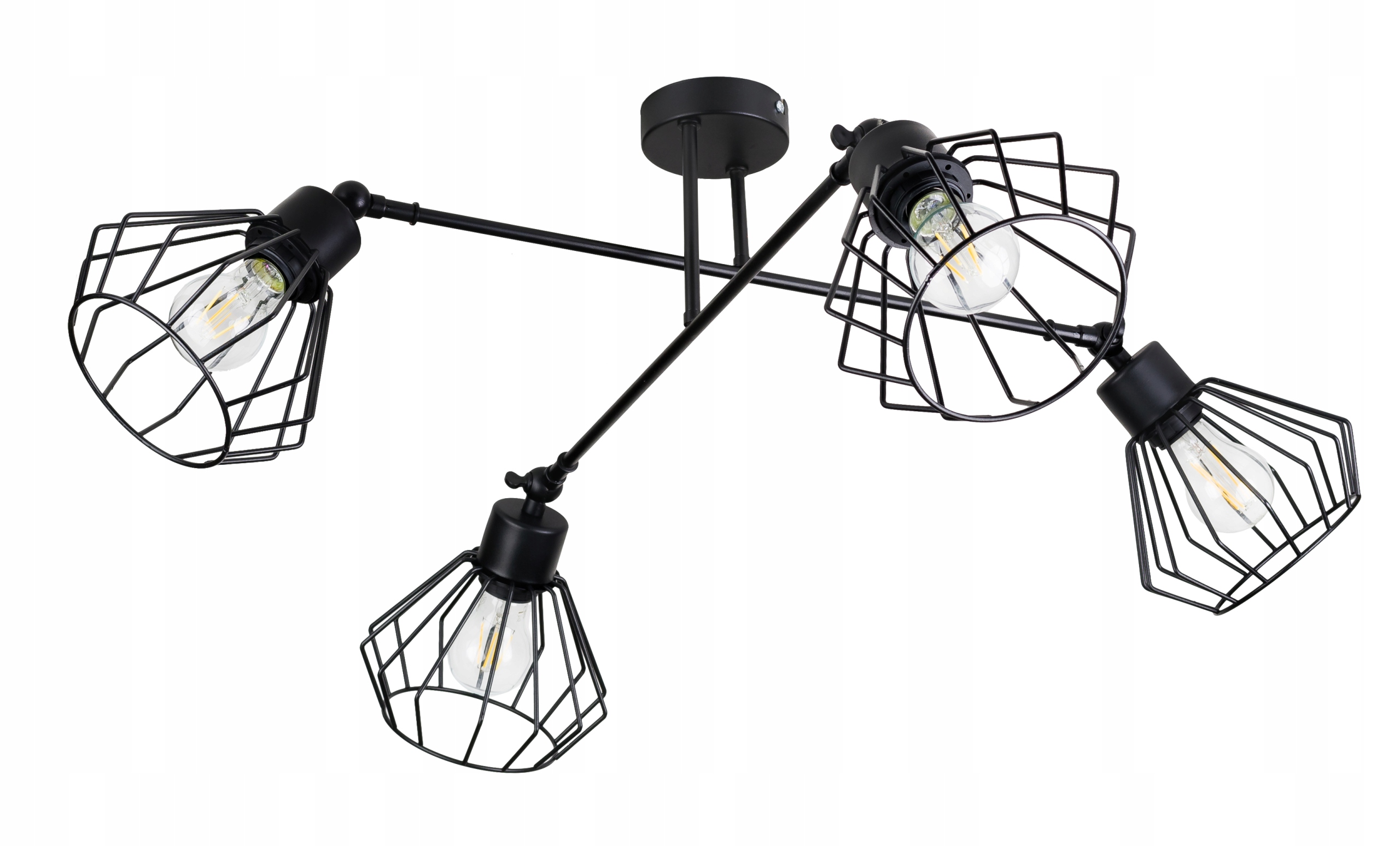 

Lampa sufitowa żyrandol regulowany Loft drut 4 E27