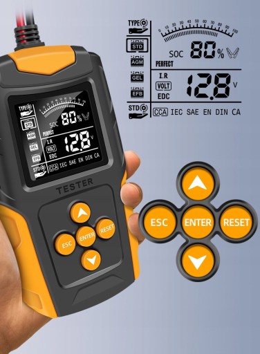 TESTER akumulatorów uniwersalny 12V /24V, 3-200 Ah Kod producenta 687365
