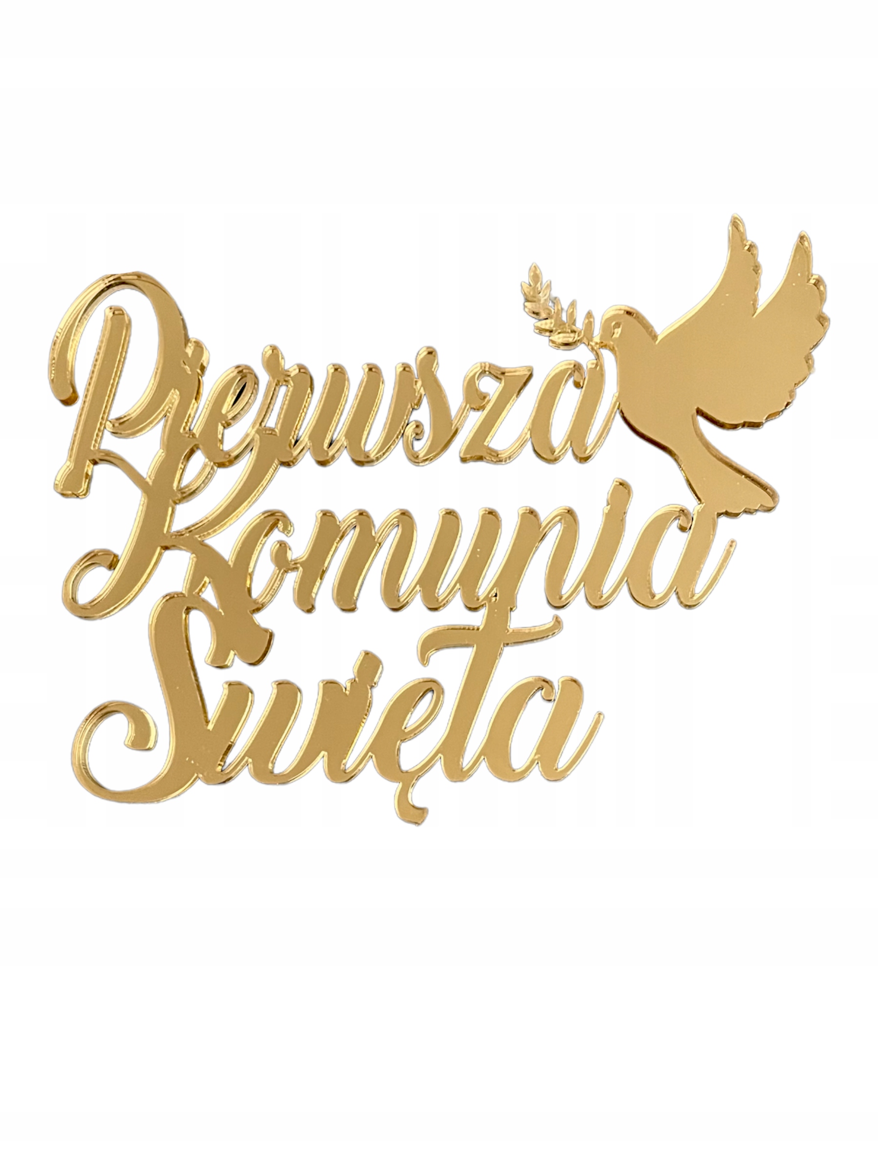 

Topper Bok Tortu Pierwsza Komunia Swieta Złoty