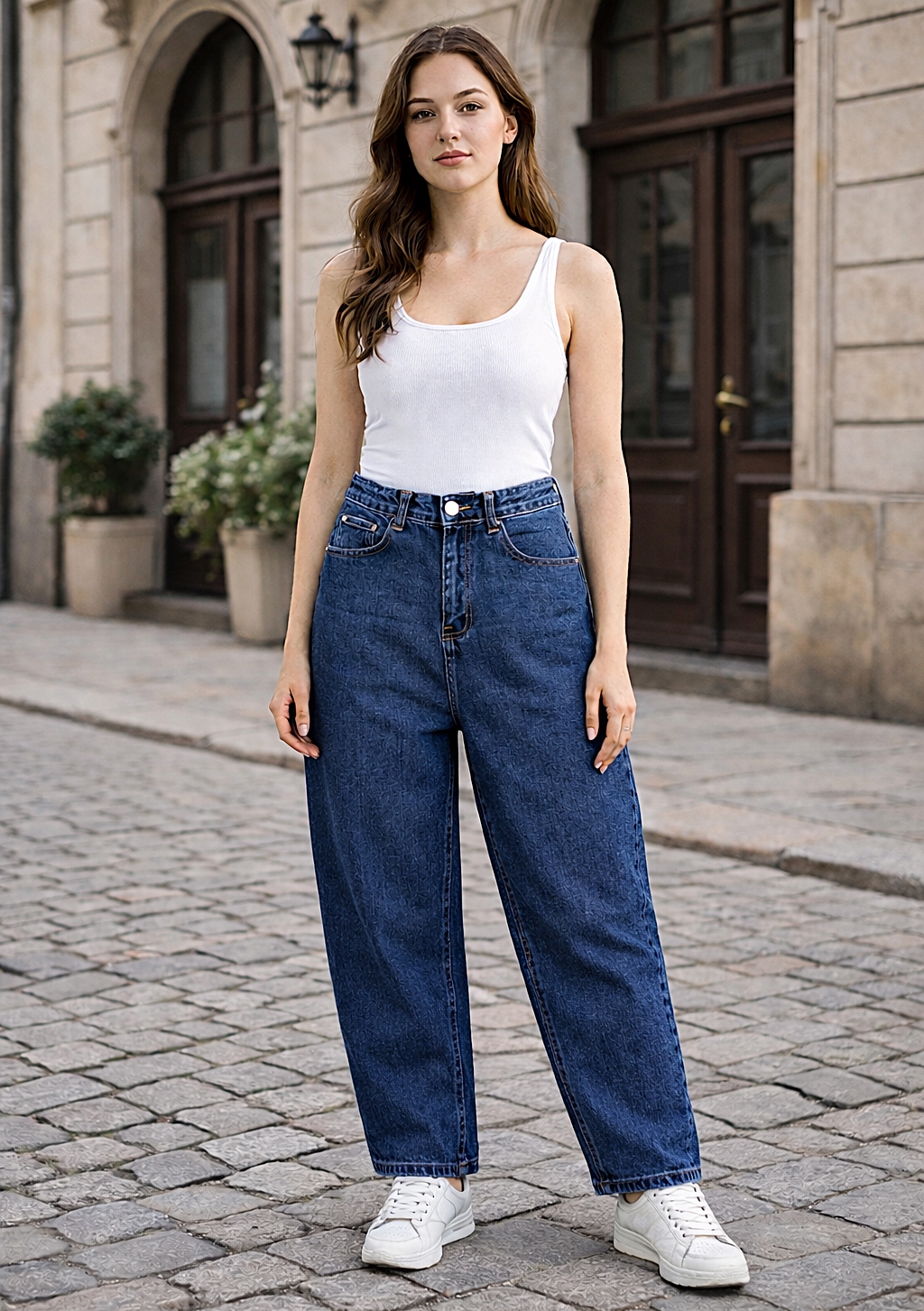 dámské džínové kalhoty balloon fit M.Sara, velikost 2XL