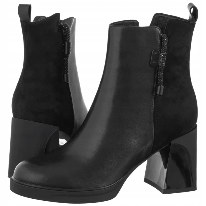 Dámské Kožené Boty Kotníkové Boty Filippo Černé DBT7358/25 Black