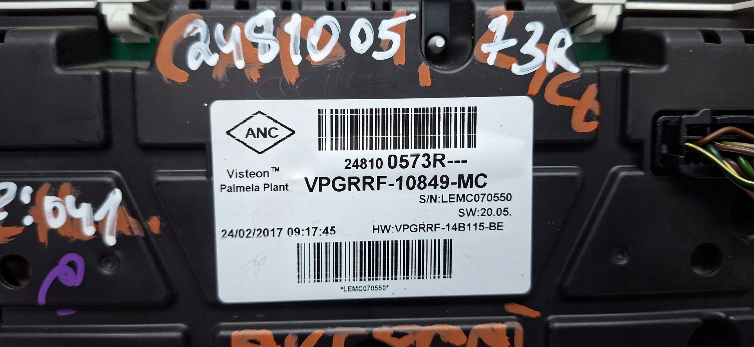 dials 248100573R RENAULT CAPTUR and 1.2 TCE 2013
