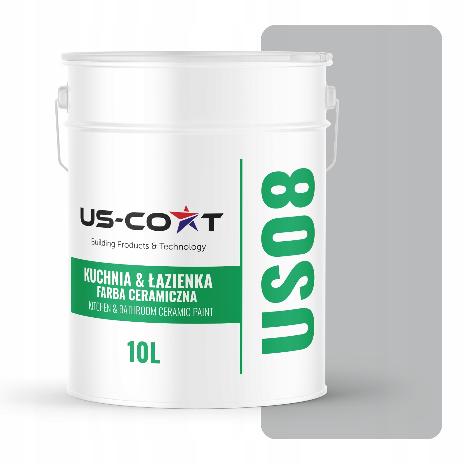 Farba Ceramiczna Kuchnia Łazienka Kolor Szary H1050 Głęboki Mat 10L Ścienna