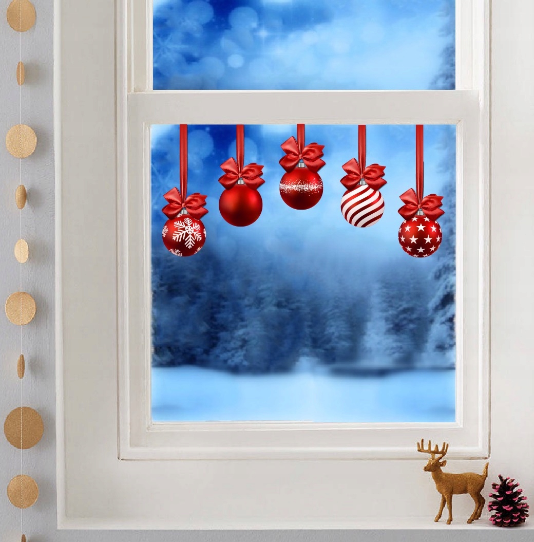 NAKLEJKI ŚWIĄTECZNE OKNO SZYBĘ BOMBKI Marka inna
