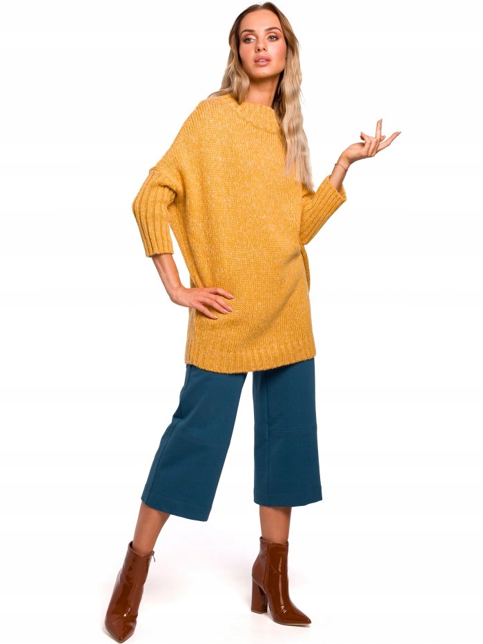 

Eu S/m M470 Ciepły sweter z półgolfem - miodowy Eu