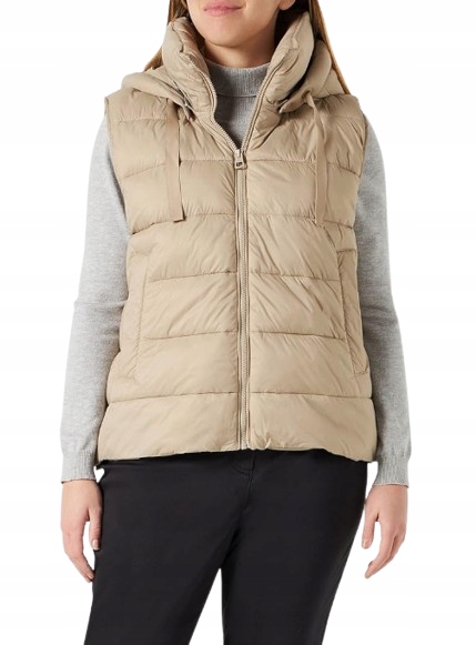 Marc O'polo Béžová Prošívaná Vesta S Kapucí Na Zip 32 Jyo