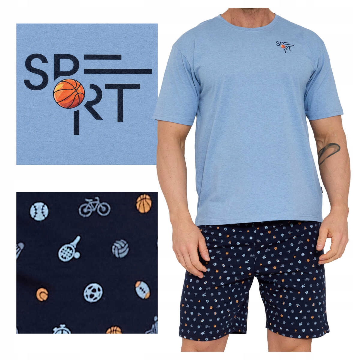 Cornette Pánské bavlněné pyžamo s krátkým rukávem Sport2 326/203 XL