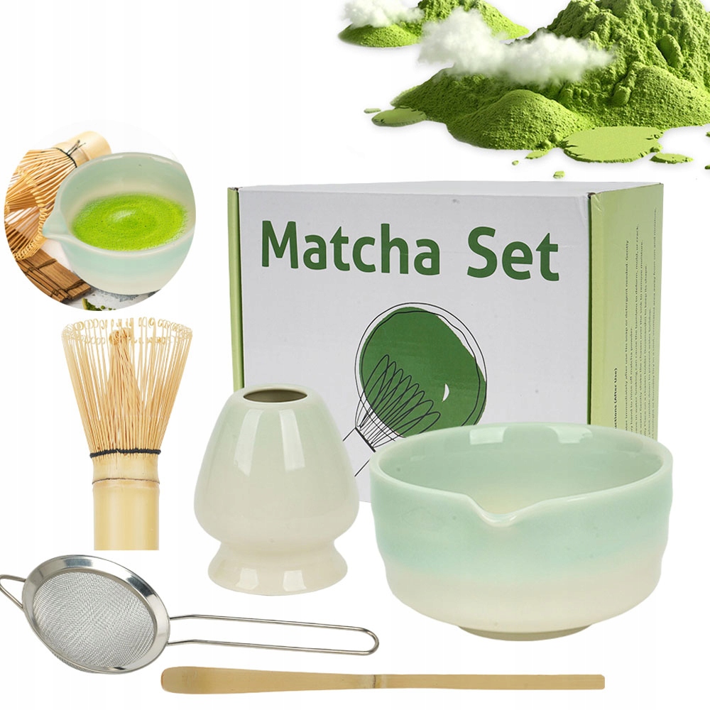 Levně Čajová Sada Matcha 5KS Keramika Gradient Bambusové Doplňky