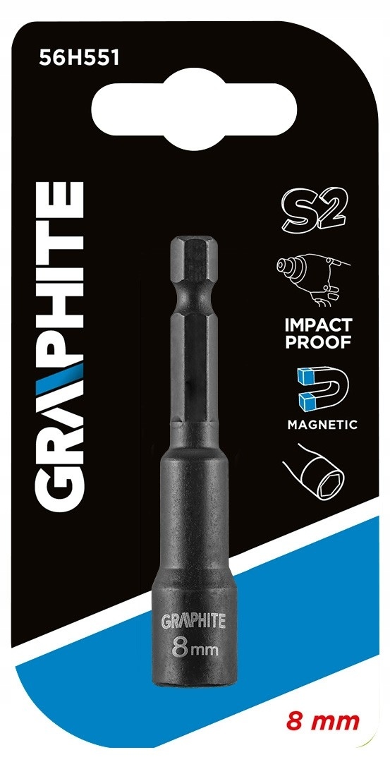 Nasadka udarowa magnetyczna 8mm x 65mm do farmerów wkrętarki