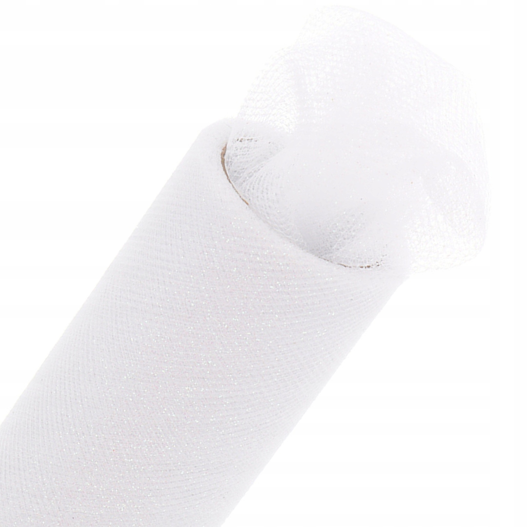 Brokatowy Tiul Na Rolce Tutu 15CM 9M Biały