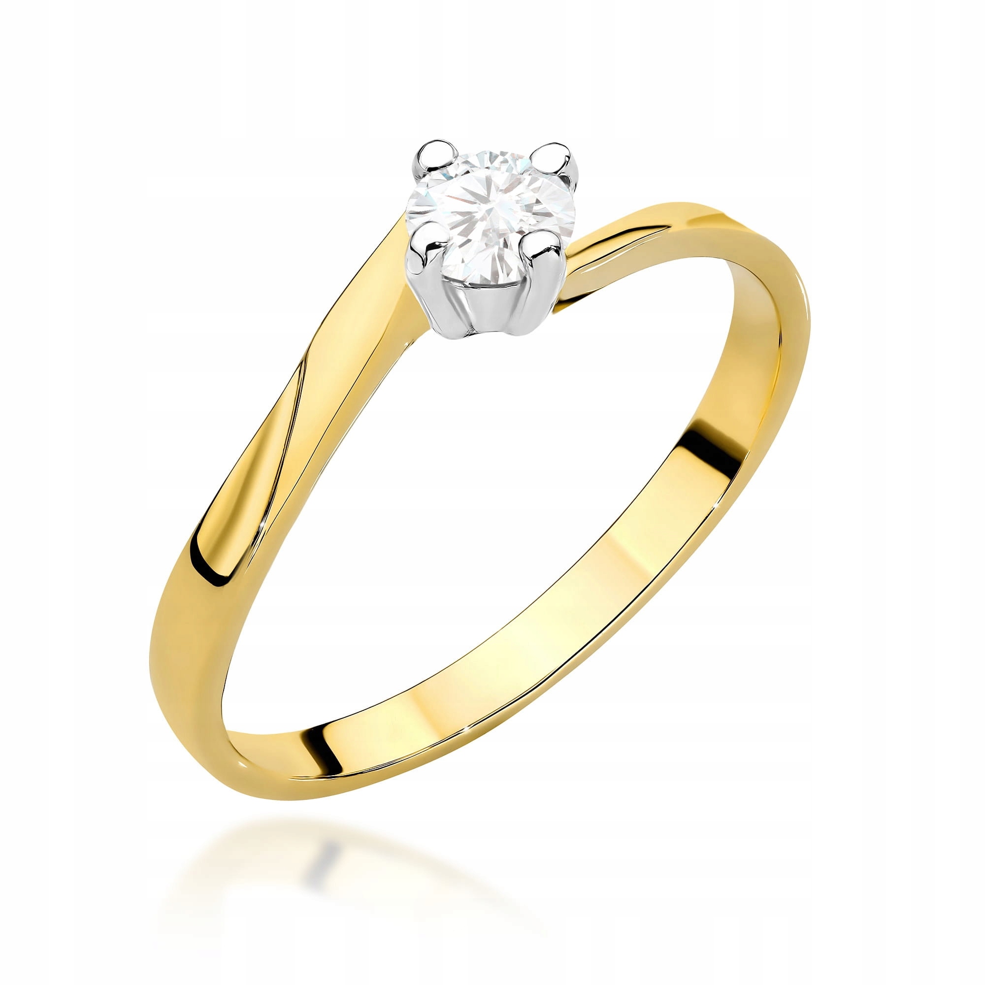 Zlatý Prstýnek 585 S Diamantem Gravírování Bonus r22