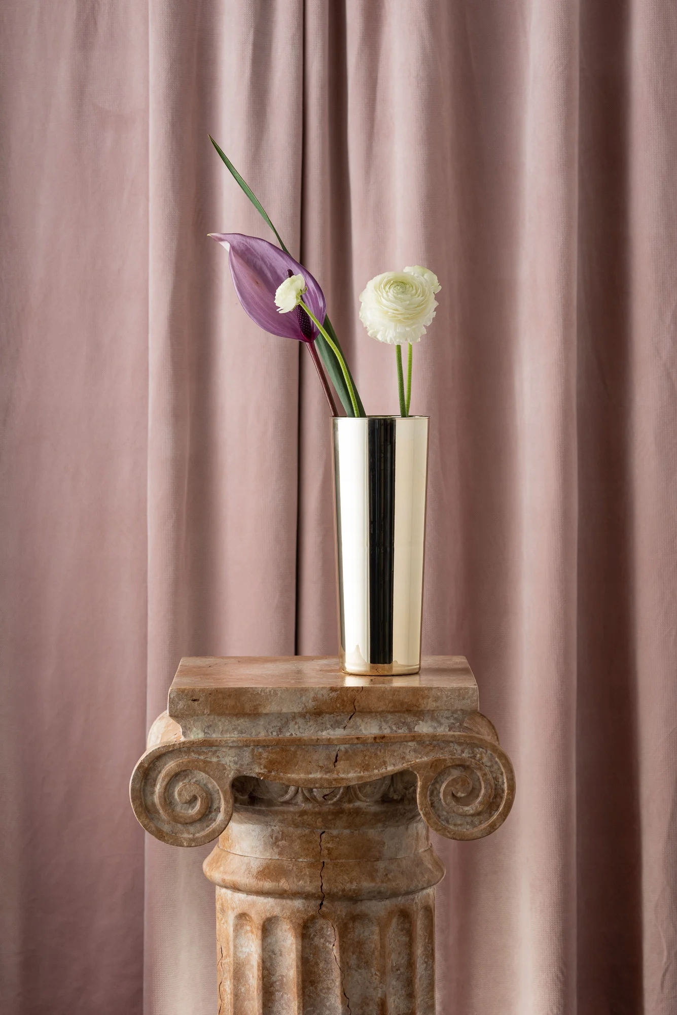 Wazon szklany wysoki ozdobny GOLDEN 1 Materiał szkło