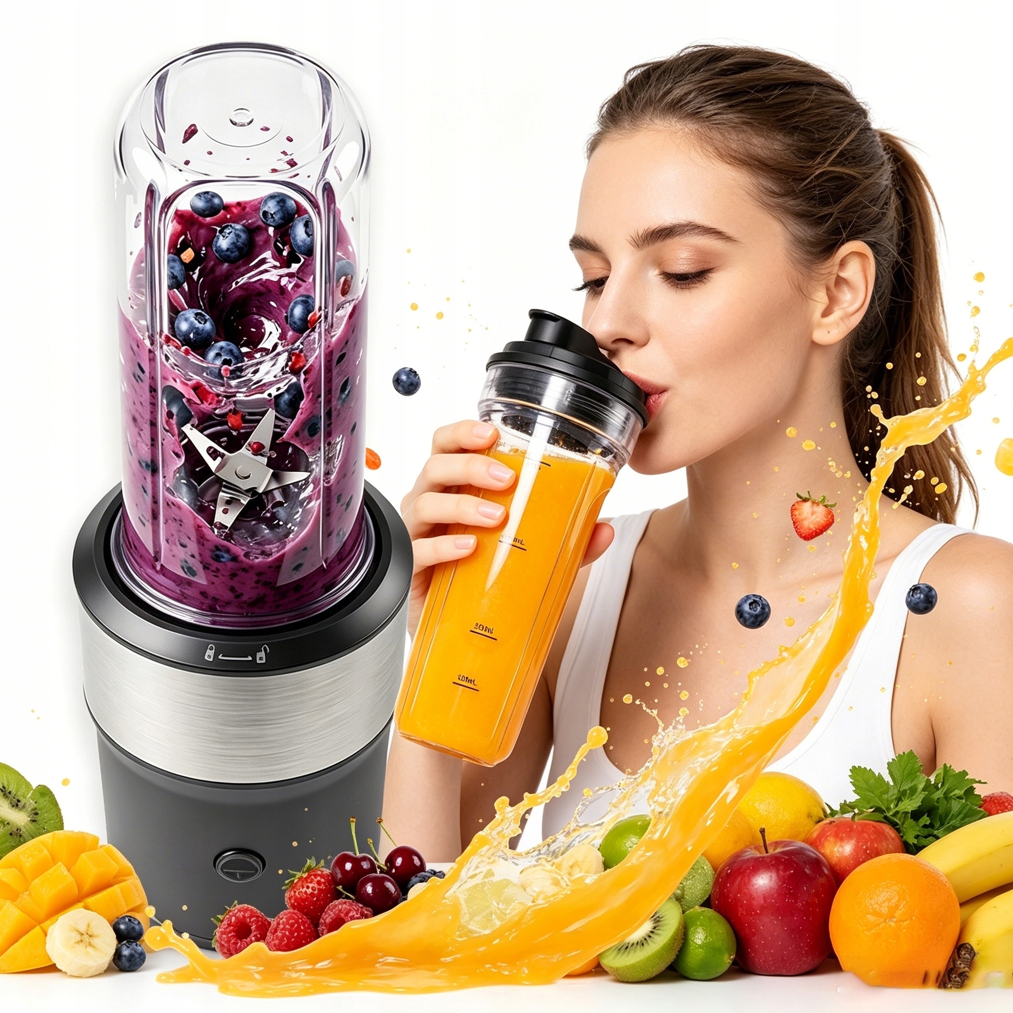Kalichový Mixér 650 ml 900 W Mixér 500 W Pro Smoothie Koktejly Ledu Silný