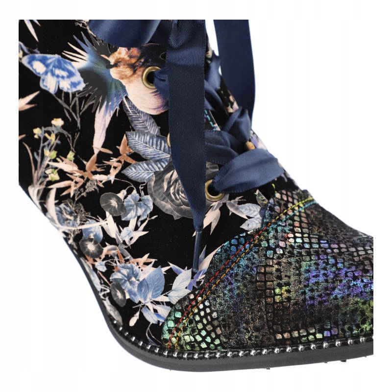 Czarne Botki Laura Vita Skórzane Eleganckie Buty Rozmiar 40