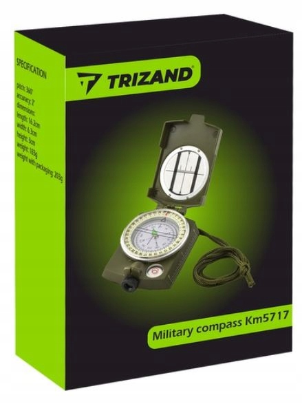 KOMPAS WOJSKOWY BUSOLA SURVIVAL PRYZMATYCZNY PROFESJONALNY SKŁADANY METAL Linijka centymetrowa