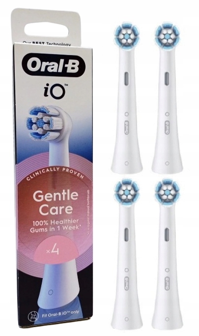 Oryginalne końcówki do szczoteczki Oral-b iO Gentle Care x4 Białe