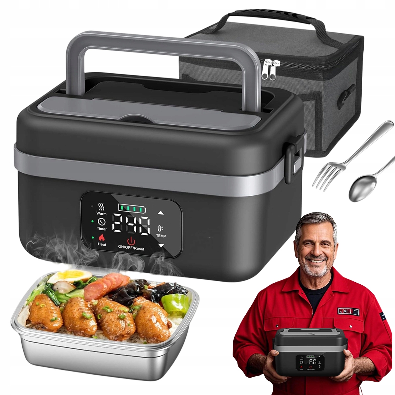 Elektrický Ohřívač Lunch Box Termoska Na Oběd 16000 mAh Taška