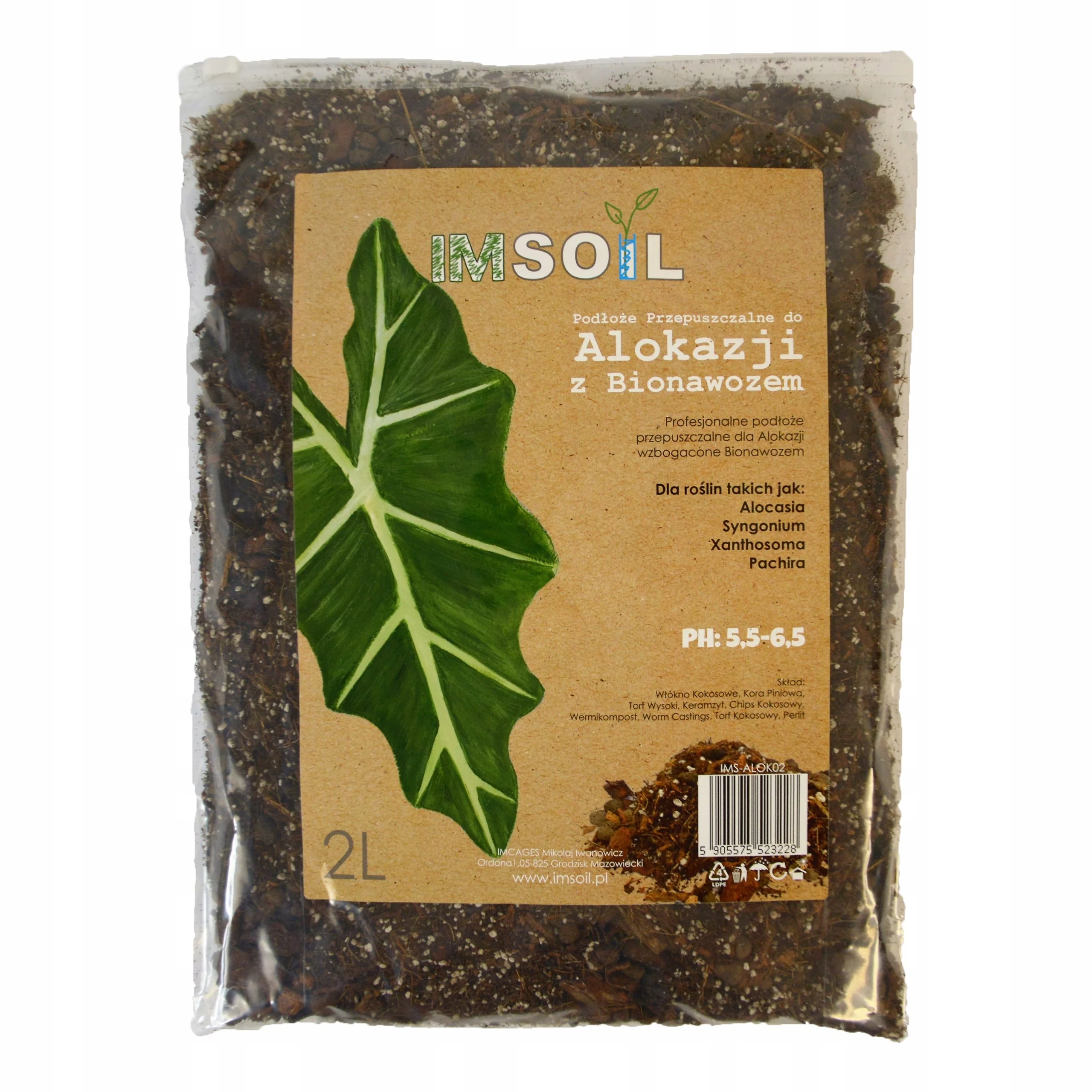 IMSOIL 2L - Podłoże Dedykowane do ALOKAZJI Pojemność 2 l