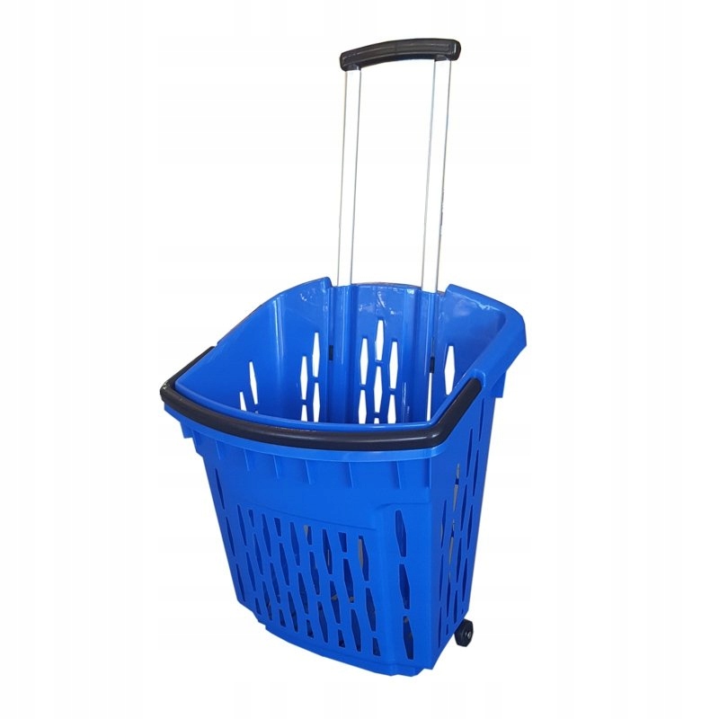 

Kosz koszyk sklepowy 38L na kółkach Niebieski