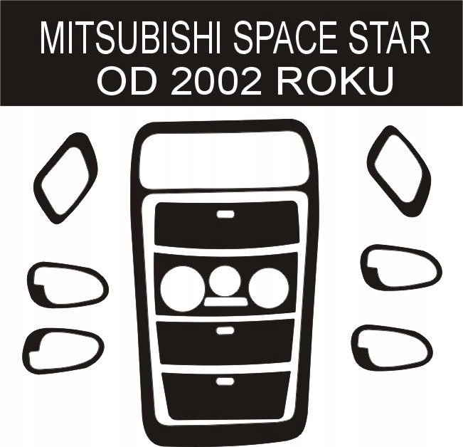 MITSUBISHI SPACE STAR OKLEINY KOKPITU PANEL CARBON Szerokosc 40 cm