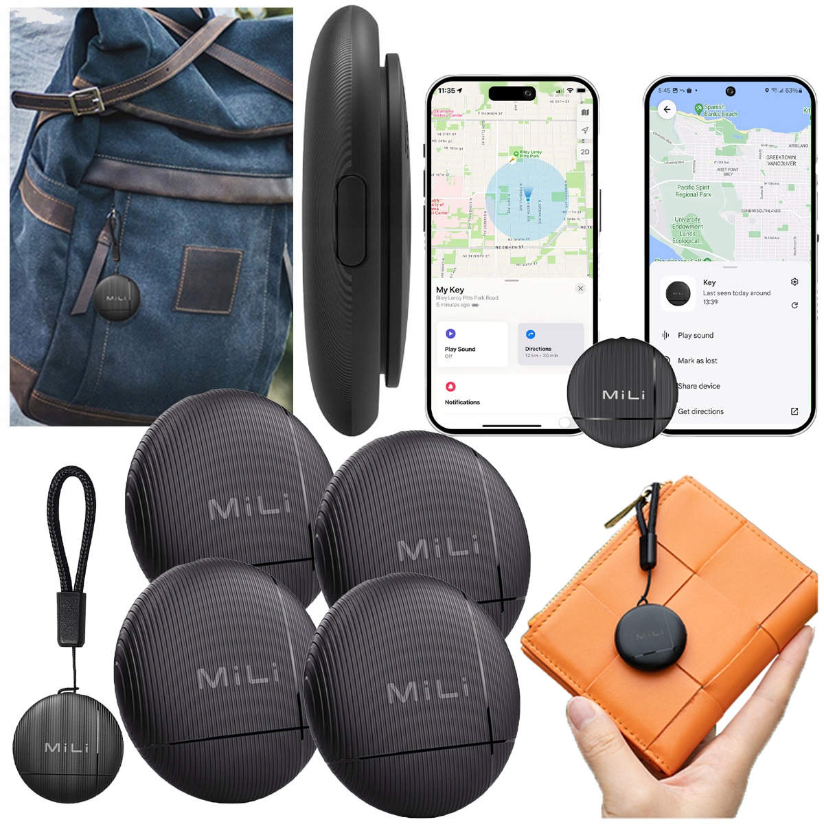 4x Gps lokátor LiTag MiLi Duo pro Apple iOS a Android Dual System