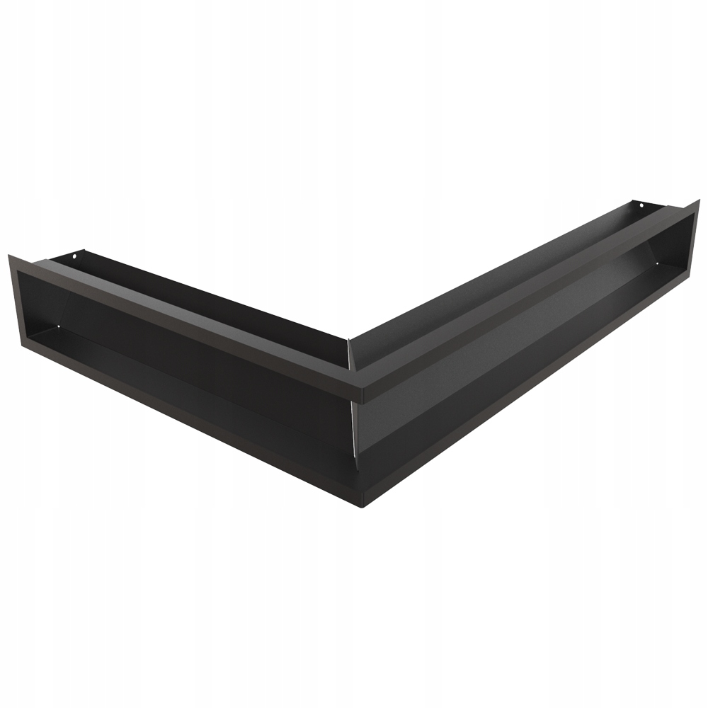 Krbová ventilačná mriežka Luft rohová pravá 54,7x76,6x12 čierna Slim