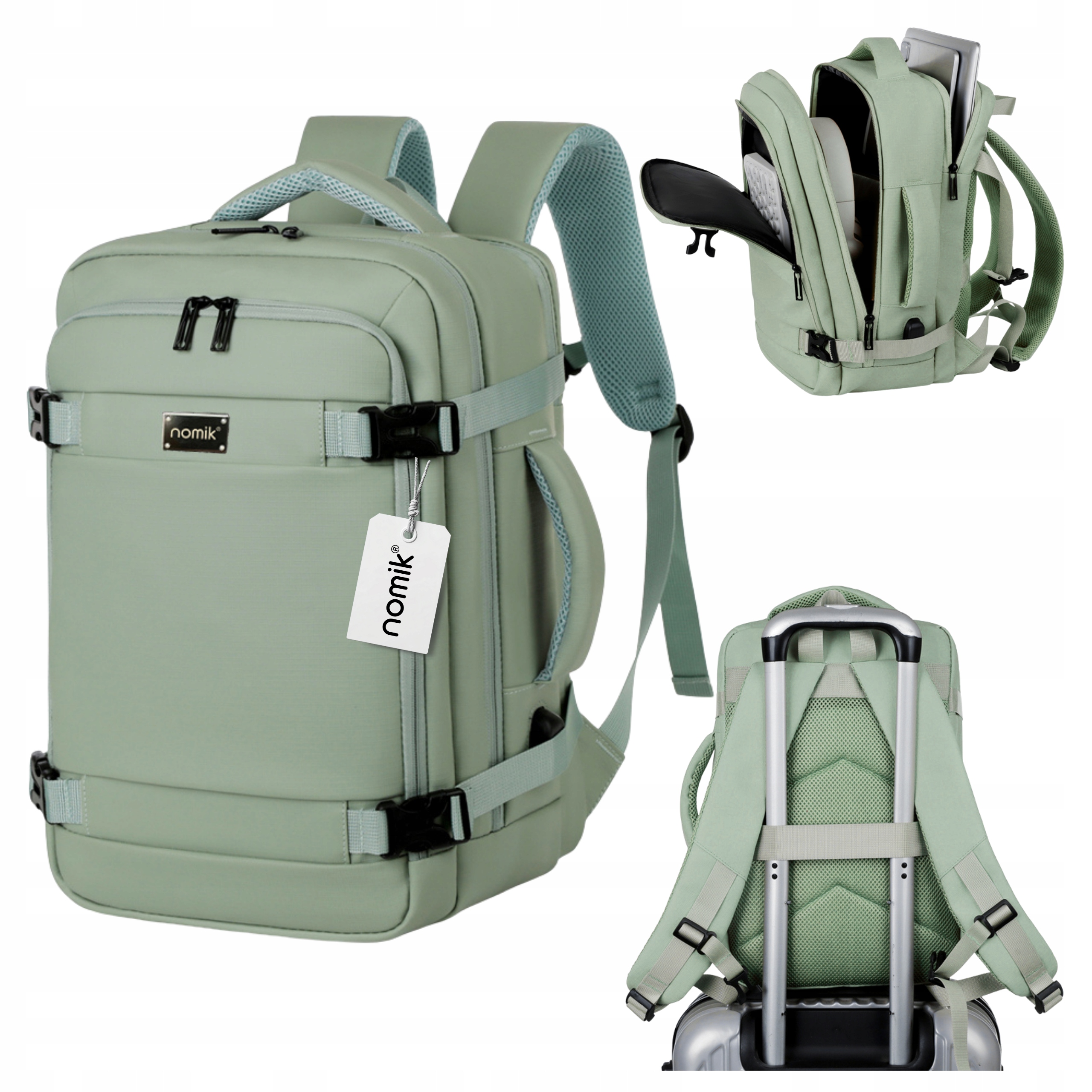 Batoh Ryanair 40x20x25 do letadla, kabinové příruční zavazadlo Wizzair, olivová barva